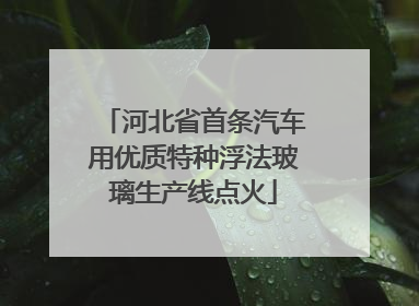 河北省首条汽车用优质特种浮法玻璃生产线点火