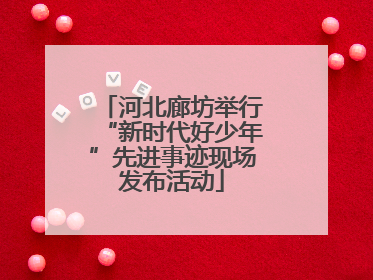 河北廊坊举行“新时代好少年”先进事迹现场发布活动
