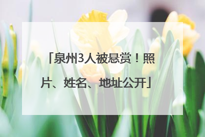 泉州3人被悬赏！照片、姓名、地址公开