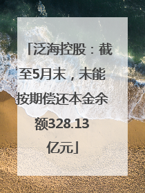 泛海控股：截至5月末，未能按期偿还本金余额328.13亿元