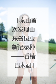 泰山首次发现山东省昆虫新记录种——香椿巴木虱