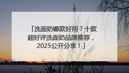 洗面奶哪款好用？十款超好评洗面奶品牌推荐，2025公开分享！