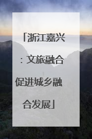 浙江嘉兴：文旅融合促进城乡融合发展