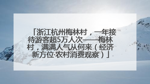 浙江杭州梅林村，一年接待游客超5万人次——梅林村，满满人气从何来（经济新方位·农村消费观察）