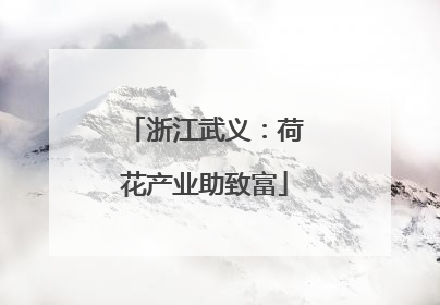 浙江武义：荷花产业助致富