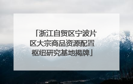 浙江自贸区宁波片区大宗商品资源配置枢纽研究基地揭牌