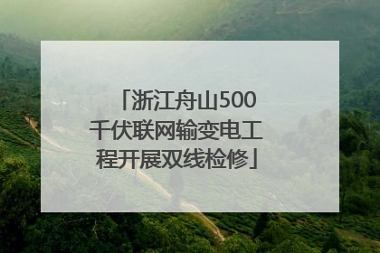 浙江舟山500千伏联网输变电工程开展双线检修