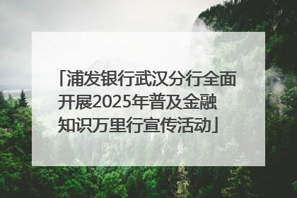 浦发银行武汉分行全面开展2025年普及金融知识万里行宣传活动