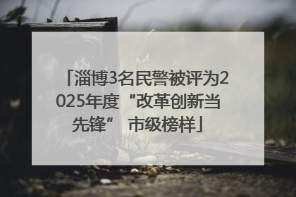 淄博3名民警被评为2025年度“改革创新当先锋” 市级榜样