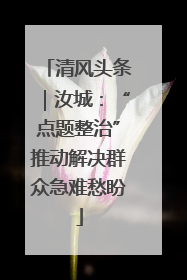 清风头条｜汝城：“点题整治”推动解决群众急难愁盼