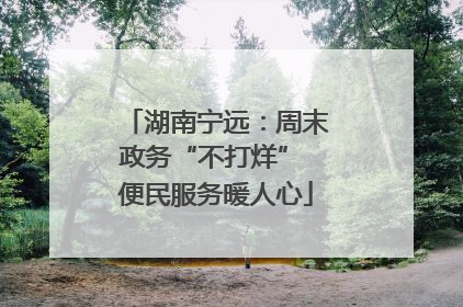 湖南宁远：周末政务“不打烊” 便民服务暖人心