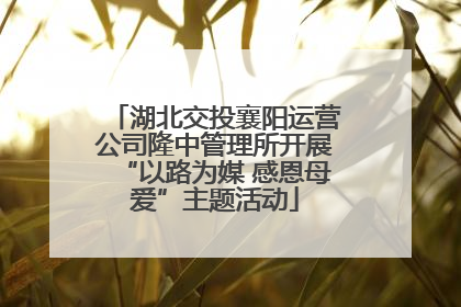 湖北交投襄阳运营公司隆中管理所开展“以路为媒 感恩母爱”主题活动