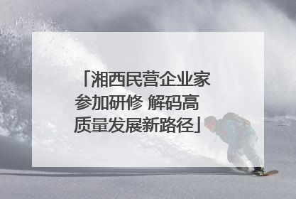 湘西民营企业家参加研修 解码高质量发展新路径