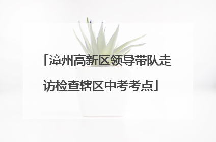 漳州高新区领导带队走访检查辖区中考考点