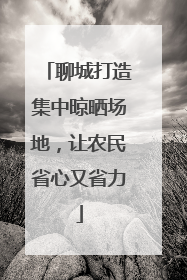 聊城打造集中晾晒场地，让农民省心又省力