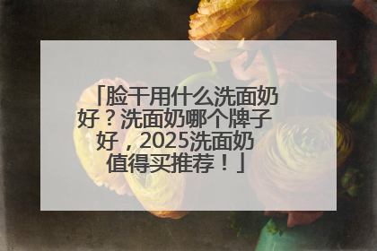 脸干用什么洗面奶好？洗面奶哪个牌子好，2025洗面奶值得买推荐！