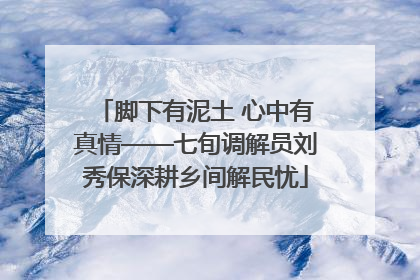 脚下有泥土 心中有真情——七旬调解员刘秀保深耕乡间解民忧
