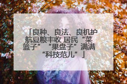 良种、良法、良机护航夏粮丰收 居民“菜篮子”“果盘子”满满“科技范儿”
