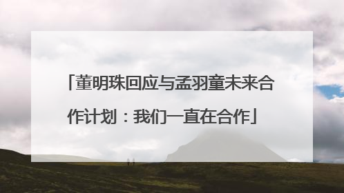 董明珠回应与孟羽童未来合作计划：我们一直在合作