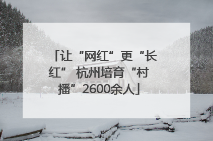 让“网红”更“长红” 杭州培育“村播”2600余人