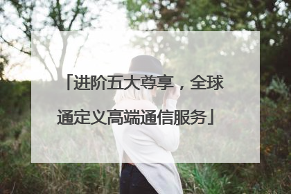 进阶五大尊享，全球通定义高端通信服务