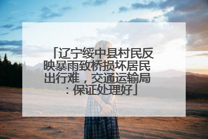 辽宁绥中县村民反映暴雨致桥损坏居民出行难，交通运输局：保证处理好