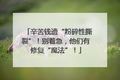 辛苦钱遭“粉碎性撕裂”！别着急，他们有修复“魔法”！