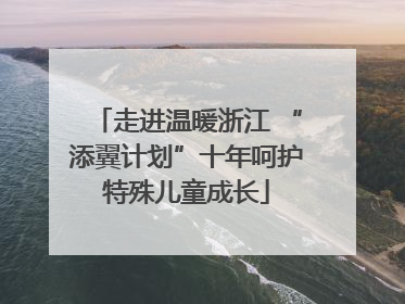 走进温暖浙江 “添翼计划”十年呵护特殊儿童成长