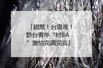 超燃！台盘夜！黔台青年“村BA”激情完满完赛