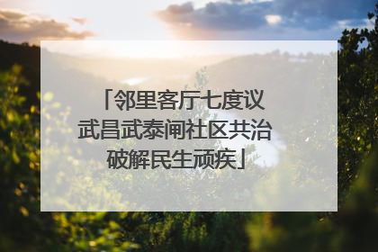 邻里客厅七度议 武昌武泰闸社区共治破解民生顽疾