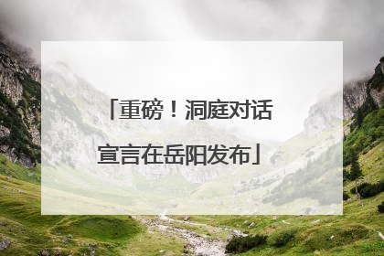 重磅！洞庭对话宣言在岳阳发布