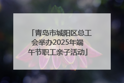 青岛市城阳区总工会举办2025年端午节职工亲子活动
