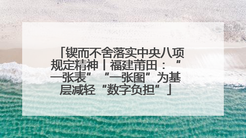 锲而不舍落实中央八项规定精神丨福建莆田：“一张表”“一张图”为基层减轻“数字负担”