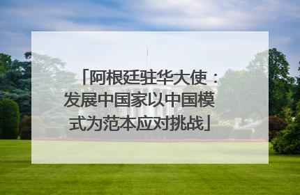 阿根廷驻华大使：发展中国家以中国模式为范本应对挑战