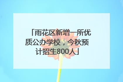 雨花区新增一所优质公办学校，今秋预计招生800人