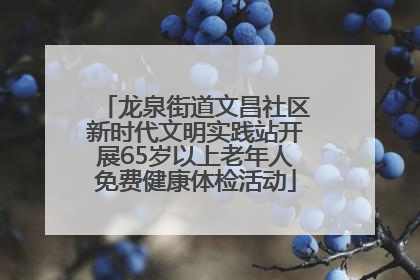 龙泉街道文昌社区新时代文明实践站开展65岁以上老年人免费健康体检活动