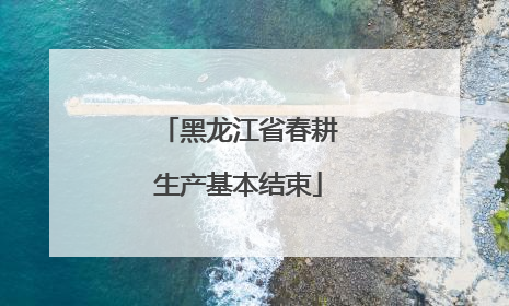 黑龙江省春耕生产基本结束