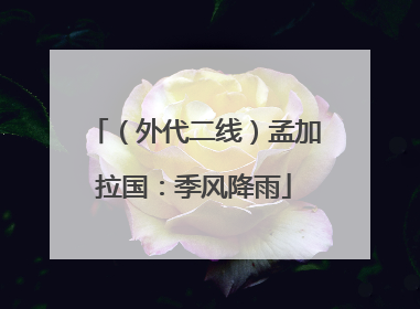 （外代二线）孟加拉国：季风降雨