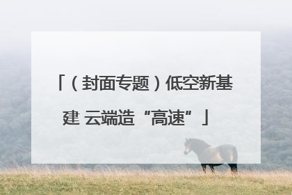 （封面专题）低空新基建 云端造“高速”