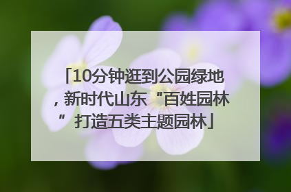 10分钟逛到公园绿地，新时代山东“百姓园林”打造五类主题园林