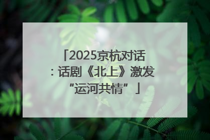 2025京杭对话：话剧《北上》激发“运河共情”