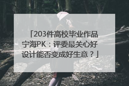 203件高校毕业作品宁海PK：评委最关心好设计能否变成好生意？