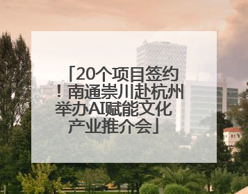 20个项目签约！南通崇川赴杭州举办AI赋能文化产业推介会