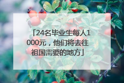 24名毕业生每人1000元，他们将去往祖国需要的地方