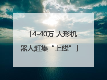 4-40万 人形机器人赶集“上线”