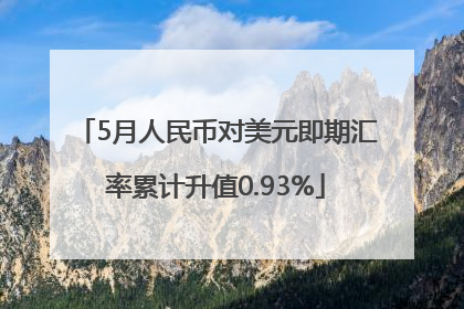 5月人民币对美元即期汇率累计升值0.93%