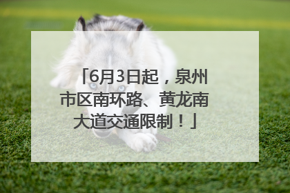 6月3日起，泉州市区南环路、黄龙南大道交通限制！